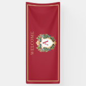 クリスマスエレガントモノグラム文字 横断幕 (縦)