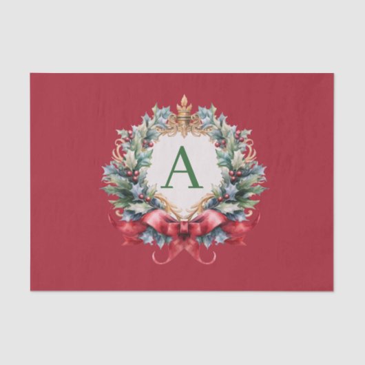 クリスマスエレガントモノグラム文字 薄葉紙 (正面)