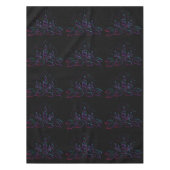 クリスマスエレガントリースとキャンドルネオンブラック テーブルクロス (正面)