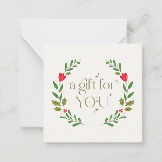 クリスマスエレガントリースギフトカード ノートカード (正面)