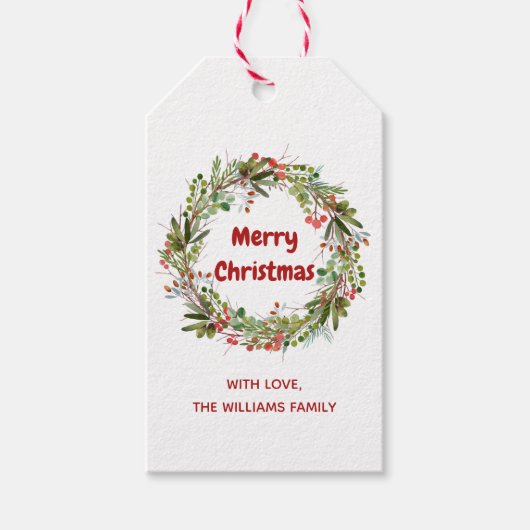 クリスマスエレガントリース ギフトタグ (正面)