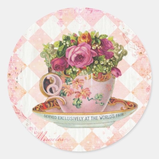 クリスマスエレガントヴィンテージシール ラウンドシール (正面)