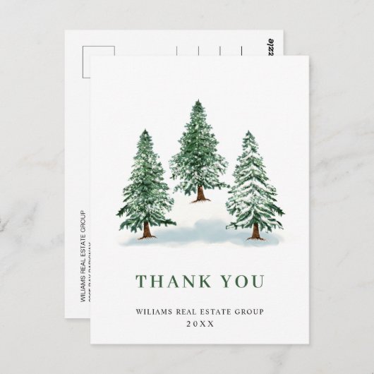 クリスマスエレガント企業のありがとう ポストカード (正面/裏面)
