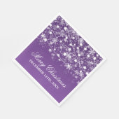 クリスマスエレガント休暇の文字列ライトパープル スタンダードランチョンナプキン (角)