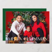 クリスマスエレガント休暇台本ファミリーOne写真 シーズンカード (正面/裏面)