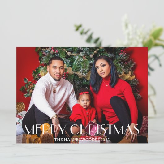 クリスマスエレガント休暇台本ファミリーOne写真 シーズンカード (スタンド正面)