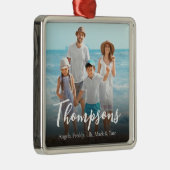 クリスマスエレガント写真シンプル書道台本 メタルオーナメント (右)