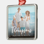 クリスマスエレガント写真シンプル書道台本 メタルオーナメント (左)