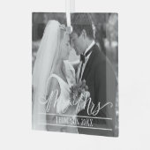 クリスマスエレガント写真パーソナライズされた ガラスオーナメント (正面左)