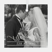 クリスマスエレガント写真パーソナライズされた ガラスオーナメント (裏面)