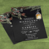 クリスマスエレガント冬の松ドロップブ結婚ラック チラシ