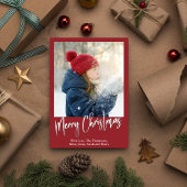 クリスマスエレガント冬の緑のホリーの写真 シーズンカード