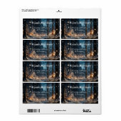 クリスマスエレガント冬フェスティバル林 ラベル (フルシート)