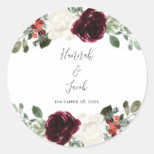 クリスマスエレガント冬季結婚式のお願い ラウンドシール (正面)