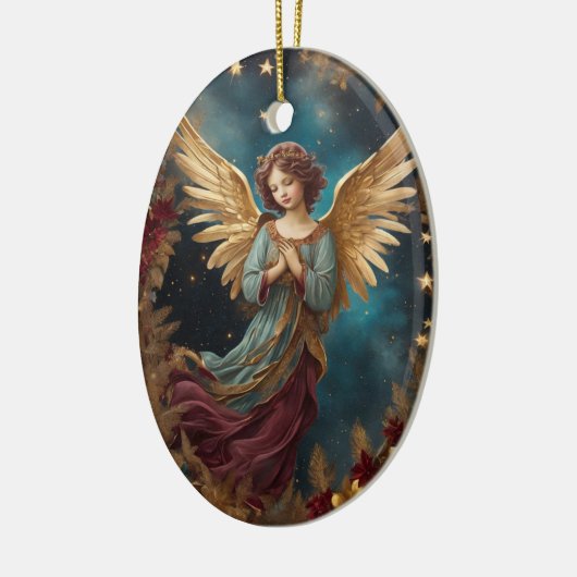 クリスマスエレガント天使 セラミックオーナメント (左)