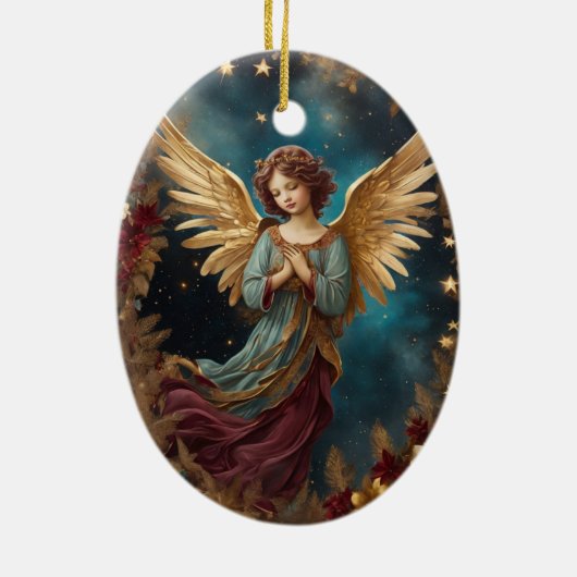 クリスマスエレガント天使 セラミックオーナメント (裏面)