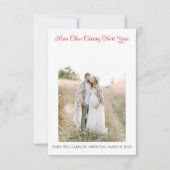 クリスマスエレガント妊娠写真のお知らせ サンキューカード (正面)