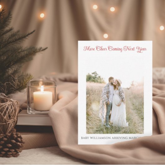 クリスマスエレガント妊娠写真のお知らせ サンキューカード