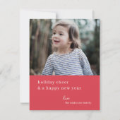 クリスマスエレガント応援 | Raspberry Red Photo シーズンカード (正面)