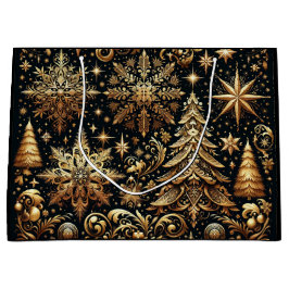 クリスマスエレガント抱き枕 ラージペーパーバッグ