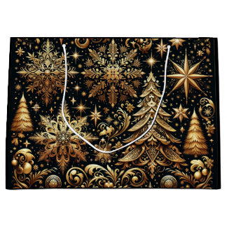 クリスマスエレガント抱き枕 ラージペーパーバッグ