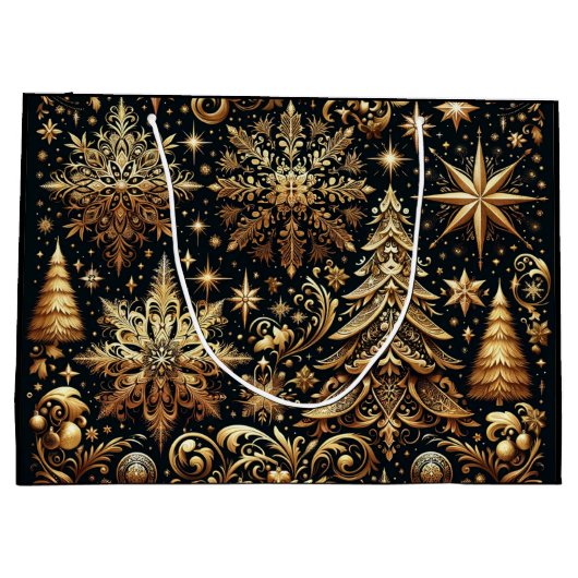 クリスマスエレガント抱き枕 ラージペーパーバッグ (裏面)