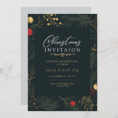 クリスマスエレガント招待状カード 招待状 (正面/裏面)
