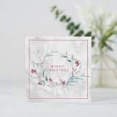 クリスマスエレガント植物学リース カード (スタンド正面)