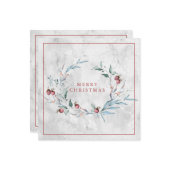 クリスマスエレガント植物学リース カード (正面/裏面インサイチュ)