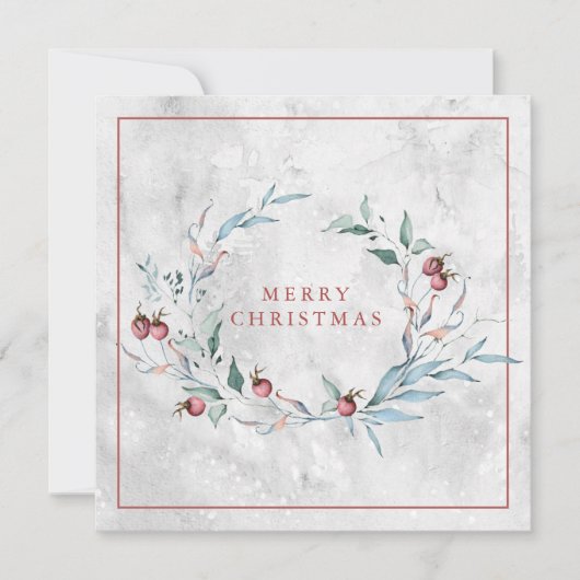 クリスマスエレガント植物学リース カード (正面)