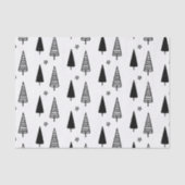 クリスマスエレガント白黒ツリー 薄葉紙 (正面)