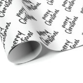 クリスマスエレガント白黒ラッピング紙 ラッピングペーパー (ロールコーナー)