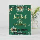 クリスマスエレガント結婚式招待状カード 招待状 (スタンド正面)