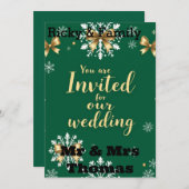 クリスマスエレガント結婚式招待状カード 招待状 (正面/裏面)