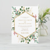 クリスマスエレガント結婚式招待状 招待状 (スタンド正面)