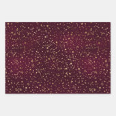 クリスマスエレガント豪華金ゴールド星模様 ラッピングペーパーシート (正面3)