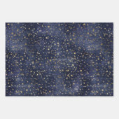 クリスマスエレガント豪華金ゴールド星模様 ラッピングペーパーシート (正面)