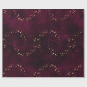 クリスマスエレガント豪華金ゴールド星模様 ラッピングペーパー (フラット)