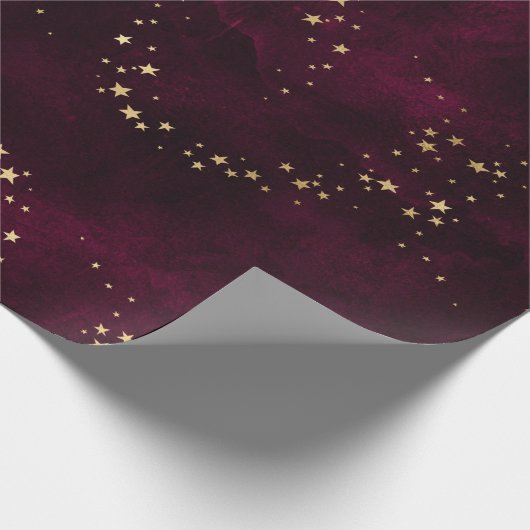 クリスマスエレガント豪華金ゴールド星模様 ラッピングペーパー (角)