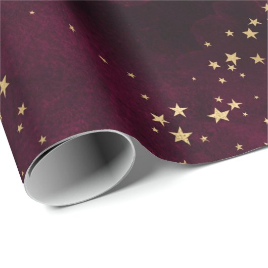 クリスマスエレガント豪華金ゴールド星模様 ラッピングペーパー (ロールコーナー)