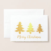 クリスマスエレガント金ゴールドのキラキラ輝き 箔カード (封筒付き正面)