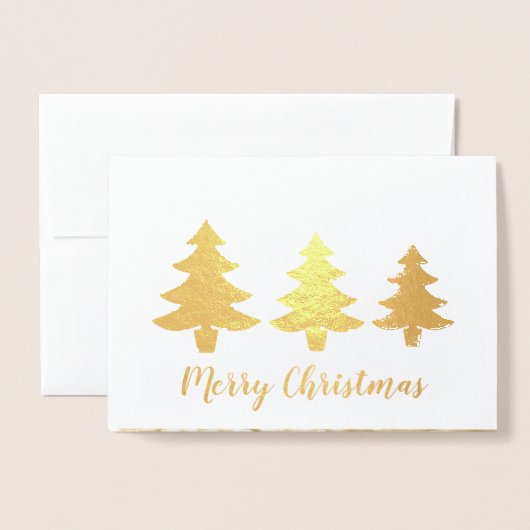 クリスマスエレガント金ゴールドのキラキラ輝き 箔カード (封筒付き正面)