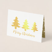 クリスマスエレガント金ゴールドのキラキラ輝き 箔カード (正面)