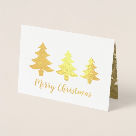クリスマスエレガント金ゴールドのキラキラ輝き 箔カード (正面)