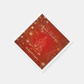 クリスマスエレガント金ゴールドツリー スタンダードカクテルナプキン (角)