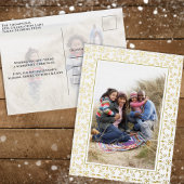 クリスマスエレガント金ゴールドフレーム2フォトホリデー 箔シーズンポストカード