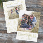 クリスマスエレガント金ゴールドフローラ休日2枚の写真 シーズンカード