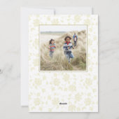 クリスマスエレガント金ゴールドフローラ休日2枚の写真 シーズンカード (裏面)