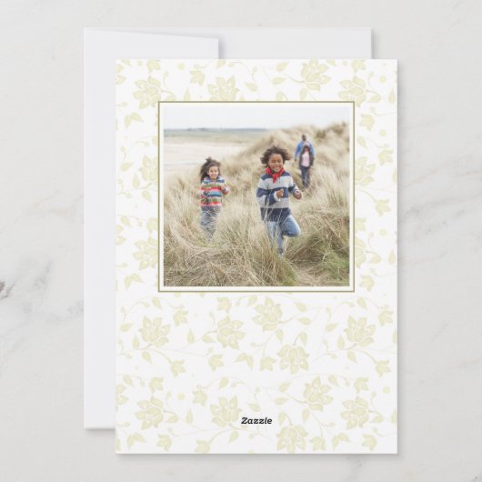 クリスマスエレガント金ゴールドフローラ休日2枚の写真 シーズンカード (裏面)