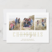 クリスマスエレガント金ゴールドフローラ休日3写真 シーズンカード (正面)